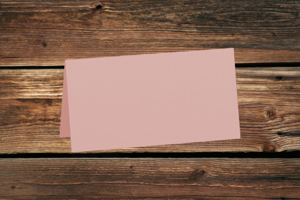 Tischkarten 50/100x100 mm Rose gerippt 220 g/qm